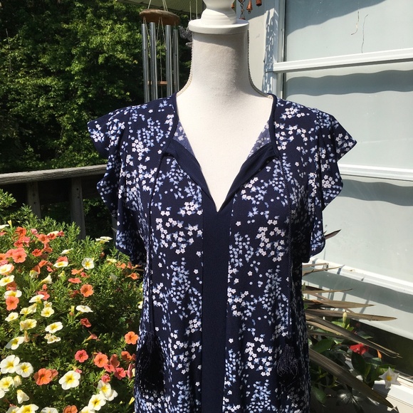 Michael Kors size S blue floral shift dress - Picture 5 of 7